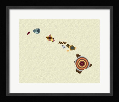 Framed Hawaii State Map Print