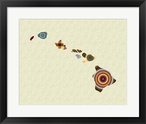 Framed Hawaii State Map Print