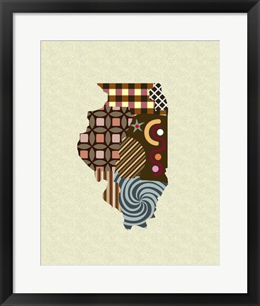 Framed Illinois State Map Print