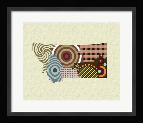 Framed Montana State Map Print