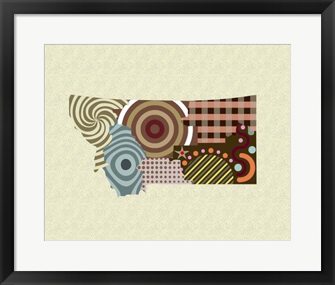 Framed Montana State Map Print