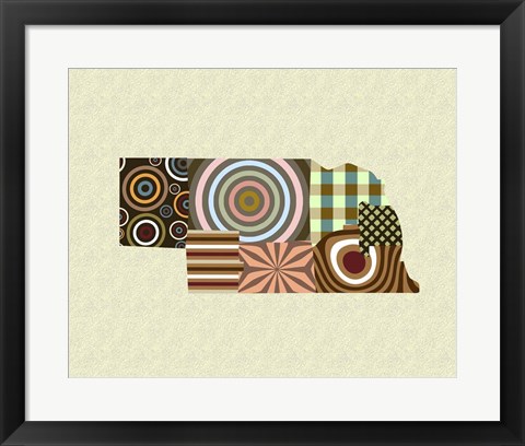 Framed Nebraska State Map Print