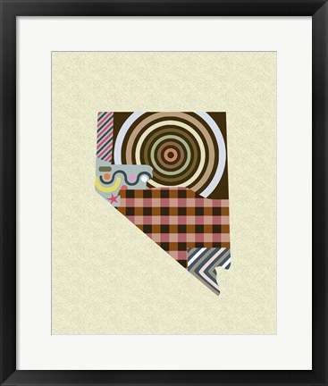 Framed Nevada State Map Print