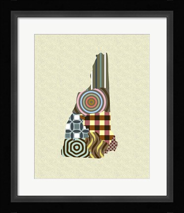 Framed New Hampshire State Map Print