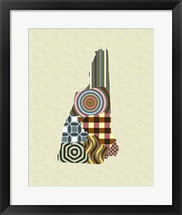 Framed New Hampshire State Map Print