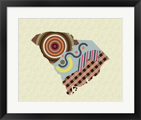 Framed South Carolina State Map Print