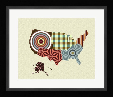 Framed USA Map Print