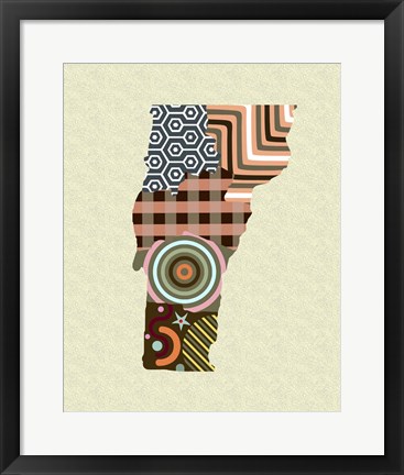 Framed Vermont State Map Print