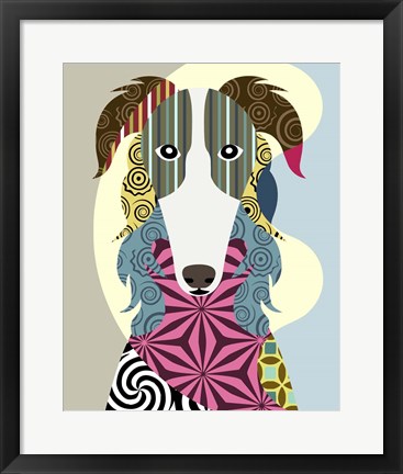Framed Borzoi Russian Wolfhound Print