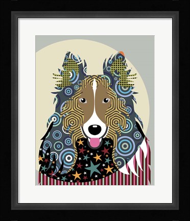 Framed Rough Collie Print