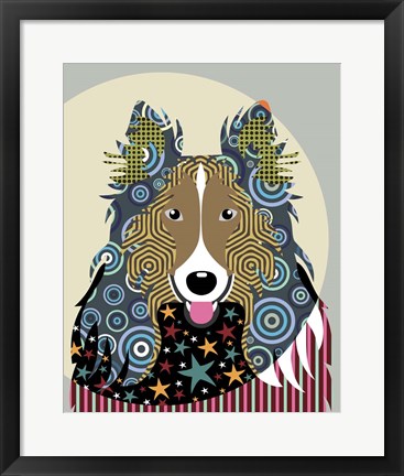 Framed Rough Collie Print