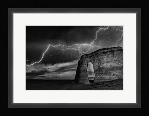 Framed BW Lightning at MR Print