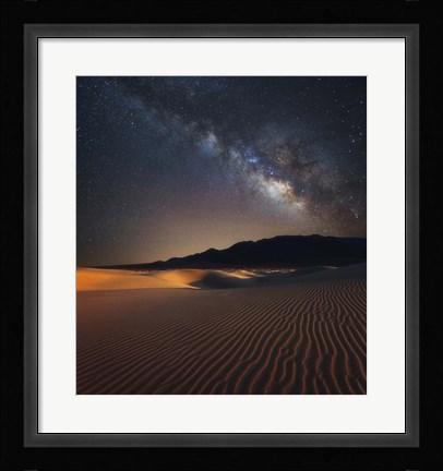 Framed Milky Way over Mesquite Dunes Print