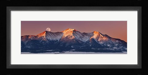 Framed Mount Princeton Moonset at Sunrise Print