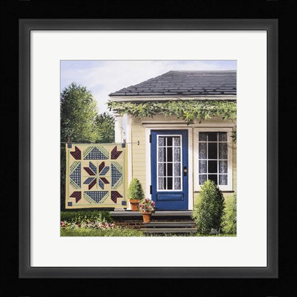 Framed Yellow Quilt Print