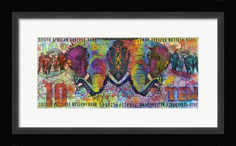Framed Elephants Print
