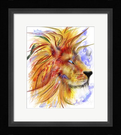 Framed Lion 2 Print