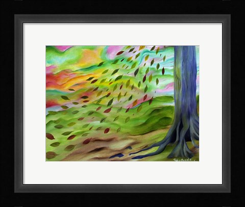 Framed Pastel Autumn Leaves Print
