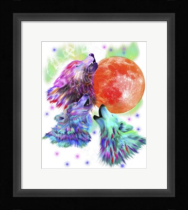 Framed Three Wolves Print