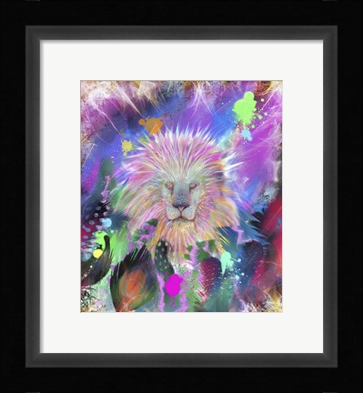 Framed Tribal Lion Head Print