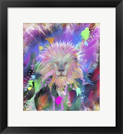 Framed Tribal Lion Head Print