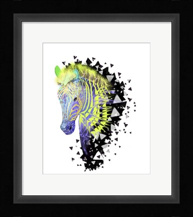 Framed Yellow Zebra Head Print