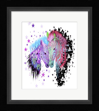Framed Zebra Family Print