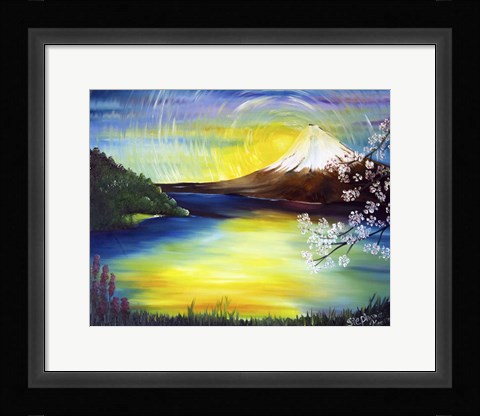 Framed Japanese Mountain Print