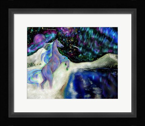 Framed Aurora Horse Print
