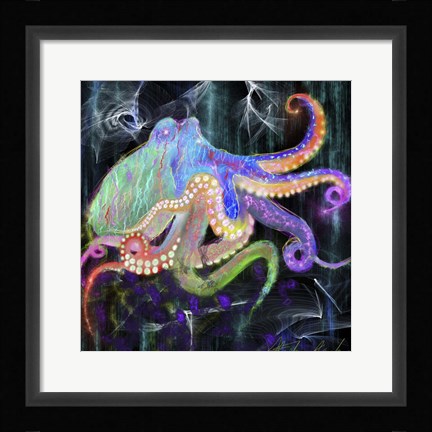 Framed Electric Octopus Print