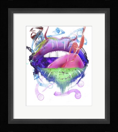 Framed Lips 1 Print