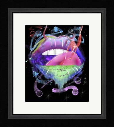 Framed Lips 2 Print