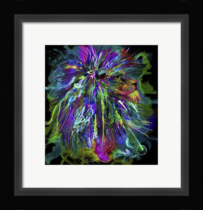 Framed Lion 44 Print