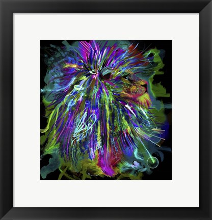 Framed Lion 44 Print