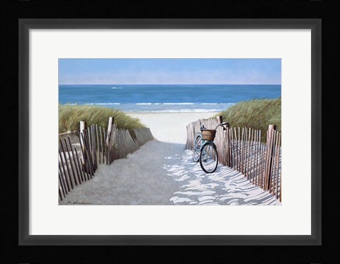 Framed Beach Bike 2 Print