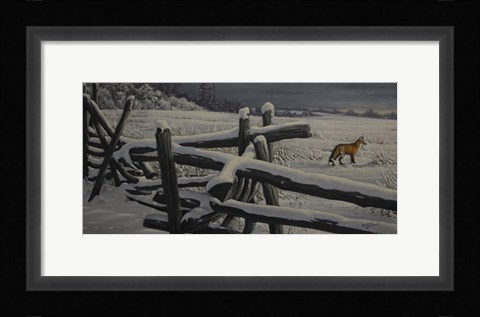 Framed Split Rail And Fox Print