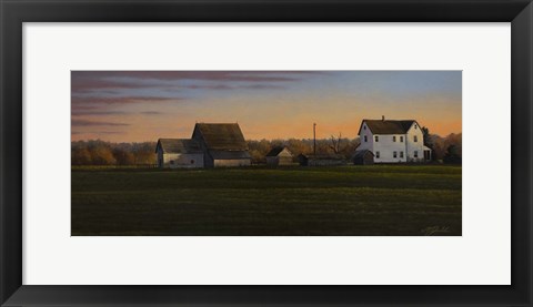 Framed Sunset On A Family Farm Print