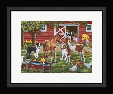 Framed Welcoming The New Pony Print