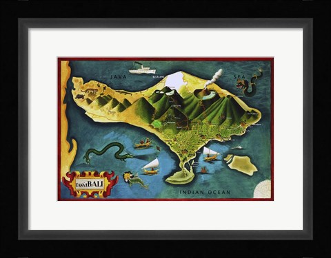 Framed Bali Province Of Indonesia Print
