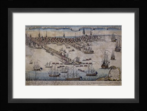 Framed Boston Revere 1768 Print