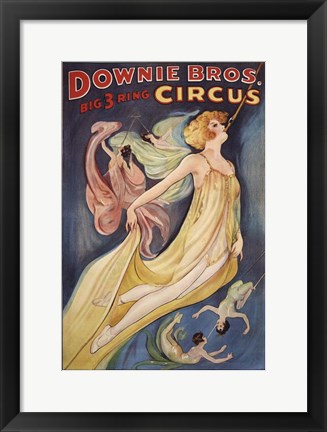 Framed Downie Bros. Big 3 Ring Circus Print