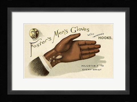 Framed Foster's Men's Gloves Print