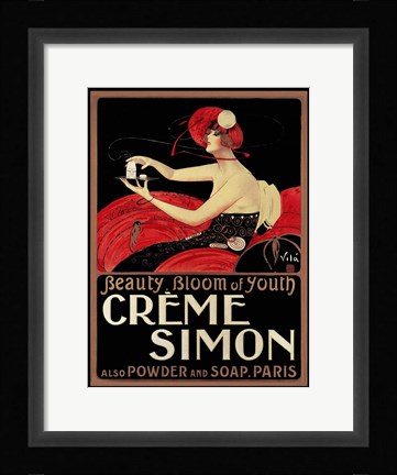 Framed Creme Simon Print
