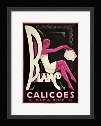 Framed Blanc Calicoes Print