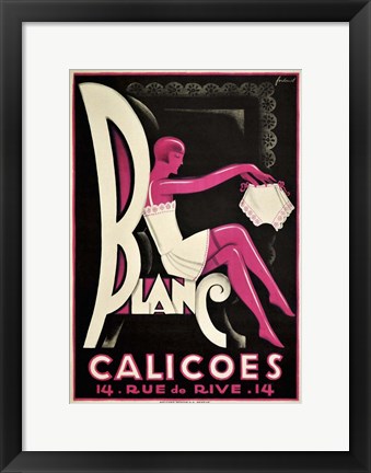 Framed Blanc Calicoes Print