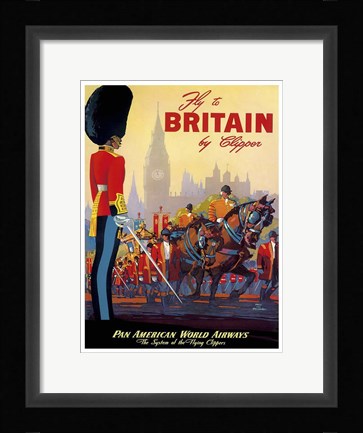 Framed Fly to Britain by Clipper Print