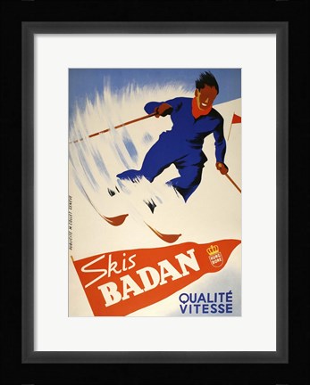 Framed Skis Badan Print