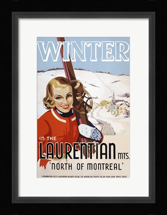 Framed Winter in the Laurentian Mts. Print