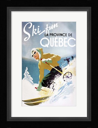 Framed Ski Fun Quebec Print