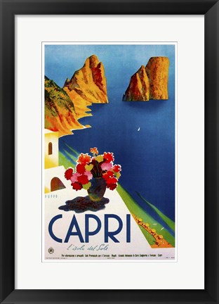 Framed Capri L'Isola del Sole 2 Print